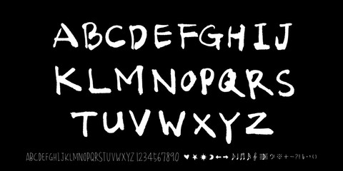 Obraz premium 벡터 문자 / 손으로 쓴 글씨체