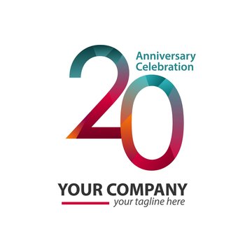 20 Year Anniversary Celebration Company Vector Template Design Illustration