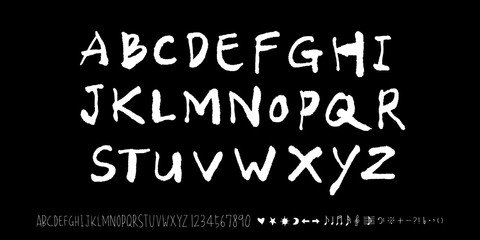 Obraz premium 벡터 문자 / 손으로 쓴 글씨체