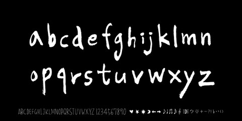 Obraz premium 벡터 문자 / 손으로 쓴 글씨체