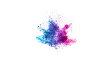 abstract powder splatted background. Colorful powder explosion on white background.