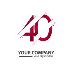 40 Year Anniversary Your Company Vector Template Design Illustration