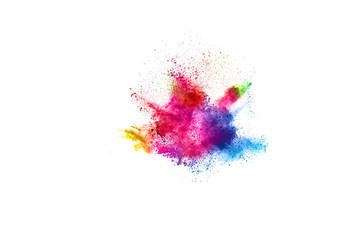 Obraz na płótnie Canvas abstract powder splatted background. Colorful powder explosion on white background.