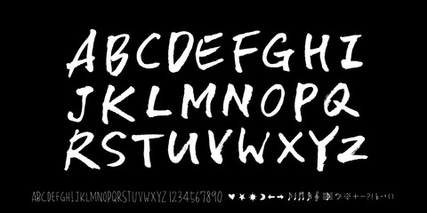 Obraz premium 벡터 문자 / 손으로 쓴 글씨체