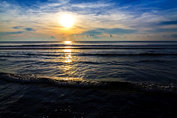 The sunrise moring the beach Ban Krut Beach