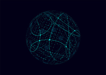 Global network connection. World map point and line composition concept of global business. Vector Illustration