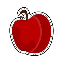 Isolated apple dotted sticker. Vector illustration design