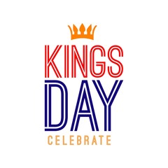Kings day celebration vector template