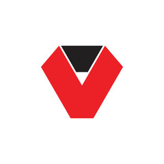 letter v simple triangle geometric logo