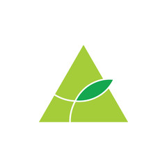 triangle leaf simple geometric logo vector