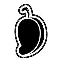 Isolated mango icon dotted sticker. Vector illustration design