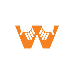 letter w helping hand care gesture logo vectorletter w helping hand care gesture logo vectorletter w helping hand care gesture logo vector
