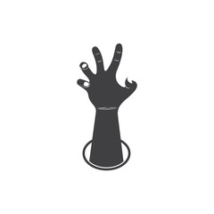 scary hand come out from ground decoration vector