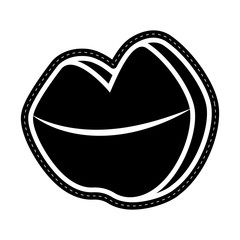 Isolated lips icon dotted sticker. Vector illustration design
