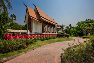 Wat Sala Loi-Nakhon Ratchasima: March 14, 2019, the atmosphere inside the temple (building, Buddha image), popular tourist to make merit throughout the period in the Korat town area,thailad