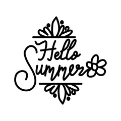 Obraz premium Hello Summer Script text Design Template Vector