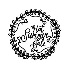 Hot Summer Sale Script Text Design Template