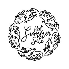 Hot Summer Sale Script Text Design Template