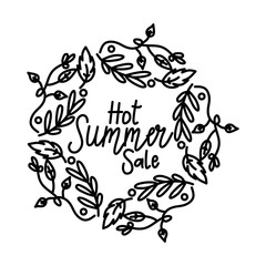 Hot Summer Sale Script Text Design Template