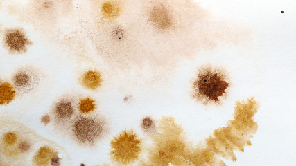 Abstract brown watercolor background. Splashes and strokes. High resolution texture. Modern Art. Hand drawing. Elements for creating brushes and textures.