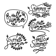 Summer Script Text Template Vector