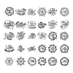 Summer Script Text Template Vector