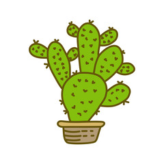 Cactus Pot Design Illustration Template Vector