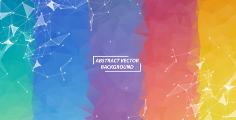 Geometric Colorful Polygonal background molecule and communication. Connected lines with dots. Minimalism background. Concept of the science, chemistry, biology, medicine, technology.