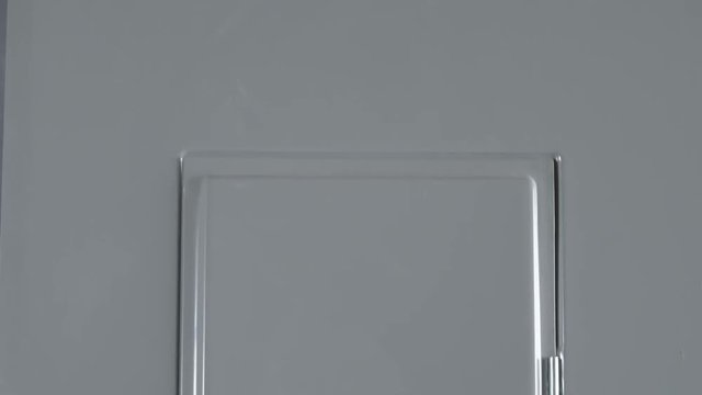 Front of Circuit Breaker Box Opening CLOSE UP TILT DOWN