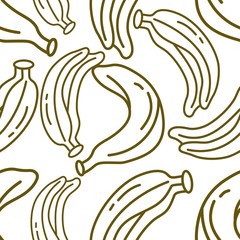 Banana Fruit Pattern Seamless Vector Template