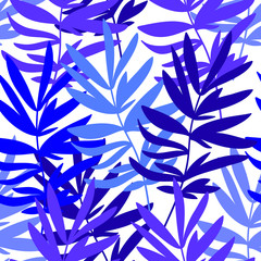 Trendy leaves seamless pattern for your design. Sketch for wrapping paper, floral textile, background fill, fabric.