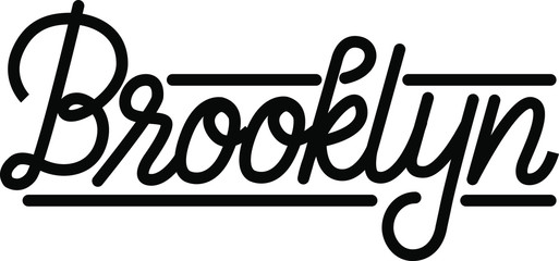 Brooklyn typography lettering shirt print - obrazy, fototapety, plakaty