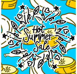 Summer Frame Text Template Vector Background
