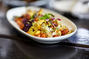 Grilled Cauliflower and Chickpeas