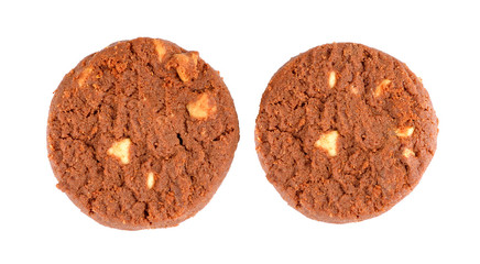 chocolate butter cookie isolated on white background