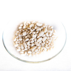 beans in bowl isolated on white background