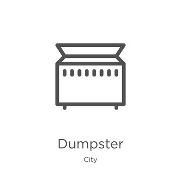dumpster icon vector from city collection. Thin line dumpster outline icon vector illustration. Outline, thin line dumpster icon for website design and mobile, app development.