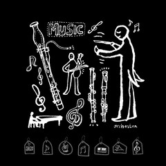 음악회 포스터 / 손으로 그린 음악 일러스트