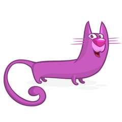 Cartoon funny tabby cat. Vector illustration