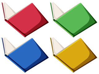 Set of book on white background