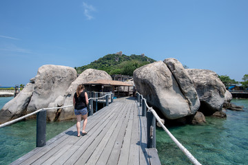 View of Nang Yuan island of Koh Tao island Thailand