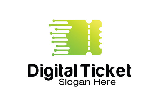 Digital Ticket logo design template