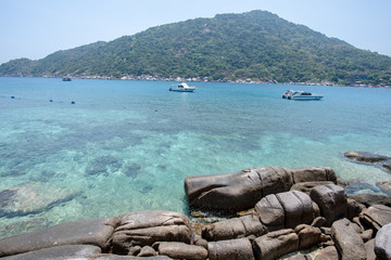 View of Nang Yuan island of Koh Tao island Thailand