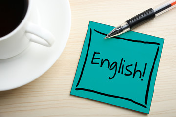 English Learning Concept On Sticky Note