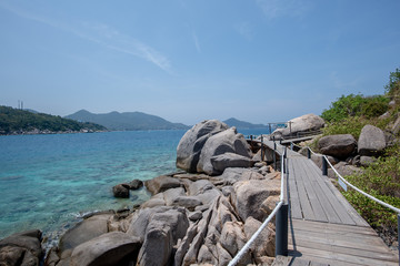View of Nang Yuan island of Koh Tao island Thailand