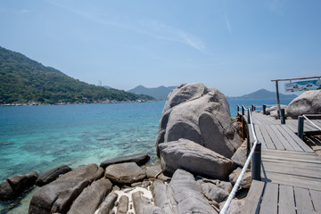 View of Nang Yuan island of Koh Tao island Thailand