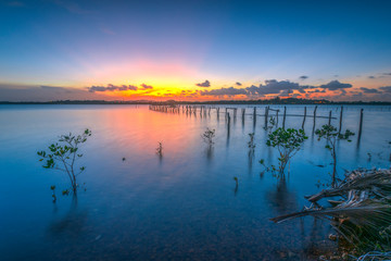 twilight in the side lake