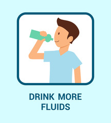 Drink More Fluids Flat Banner Vector Template