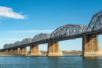 Railroad bridge across the river