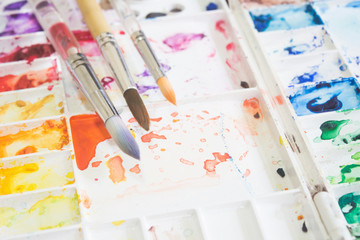 paints and brushes